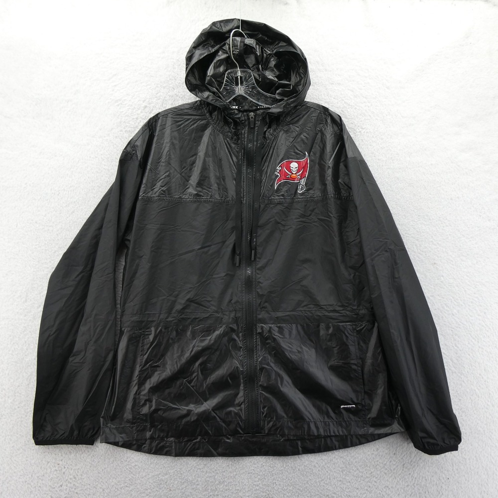 MSX Windbreaker Jacket Womens Small Tampa Bay Buccaneers Black Full Zip Hooded